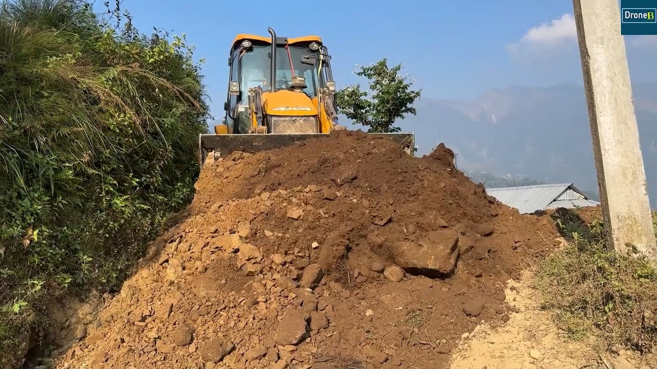 Huge Boulder Hit Downhill House Wall While Making Village Road