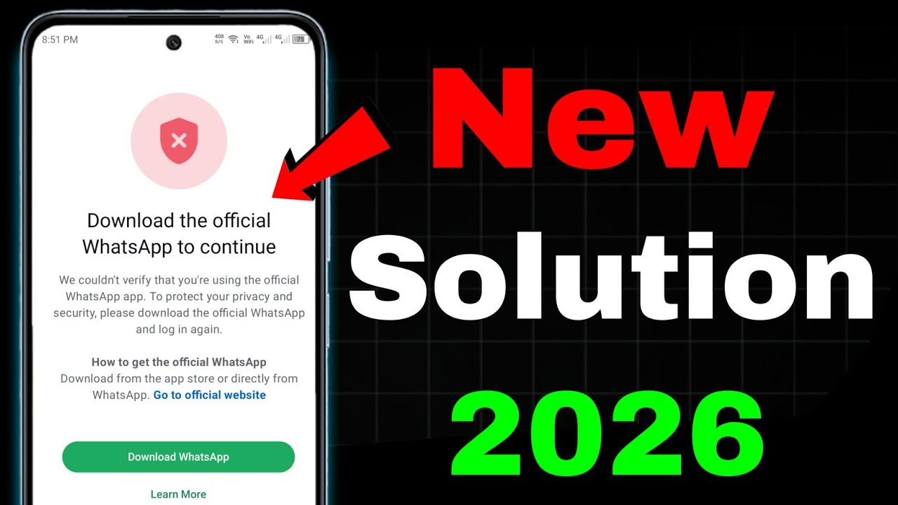 Download the official Whatsapp to Continue Problem New 2026 ✅| Whatsapp Login Problem 2026