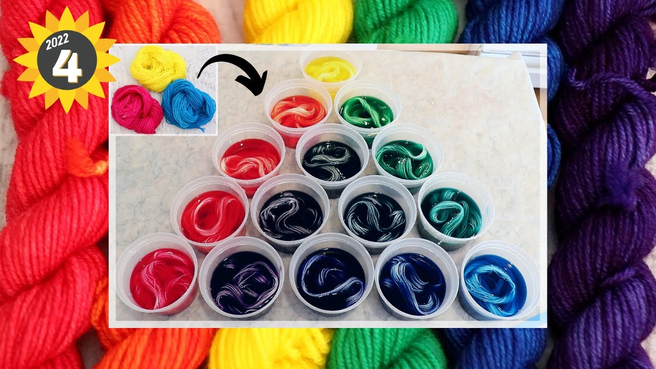 Mixing Dharma Acid Dyes to Create a Perfect Rainbow Set; 2022 Spring Mini Skein Mini Series Night 4