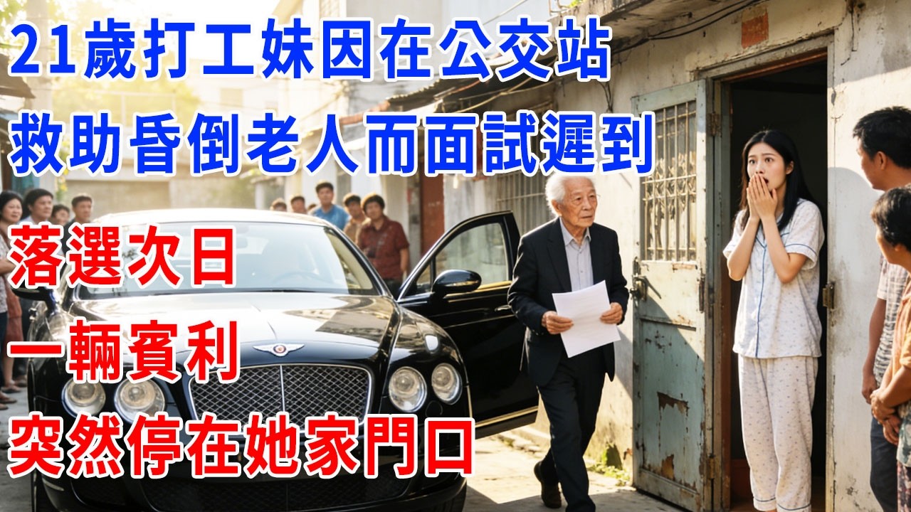 21歲打工妹因在公交站救助昏倒老人而面試遲到，落選次日，一輛賓利突然停在她家門口！#打脸 #正能量 #故事分享 #生活經驗 #职场