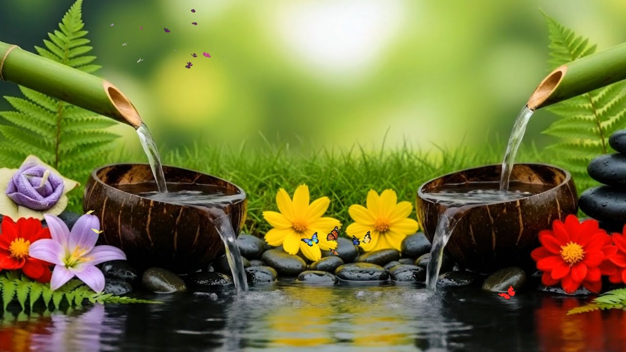 Calming Piano Music & Flowing Water Sounds for Deep Sleep, Calm & Stress Relief