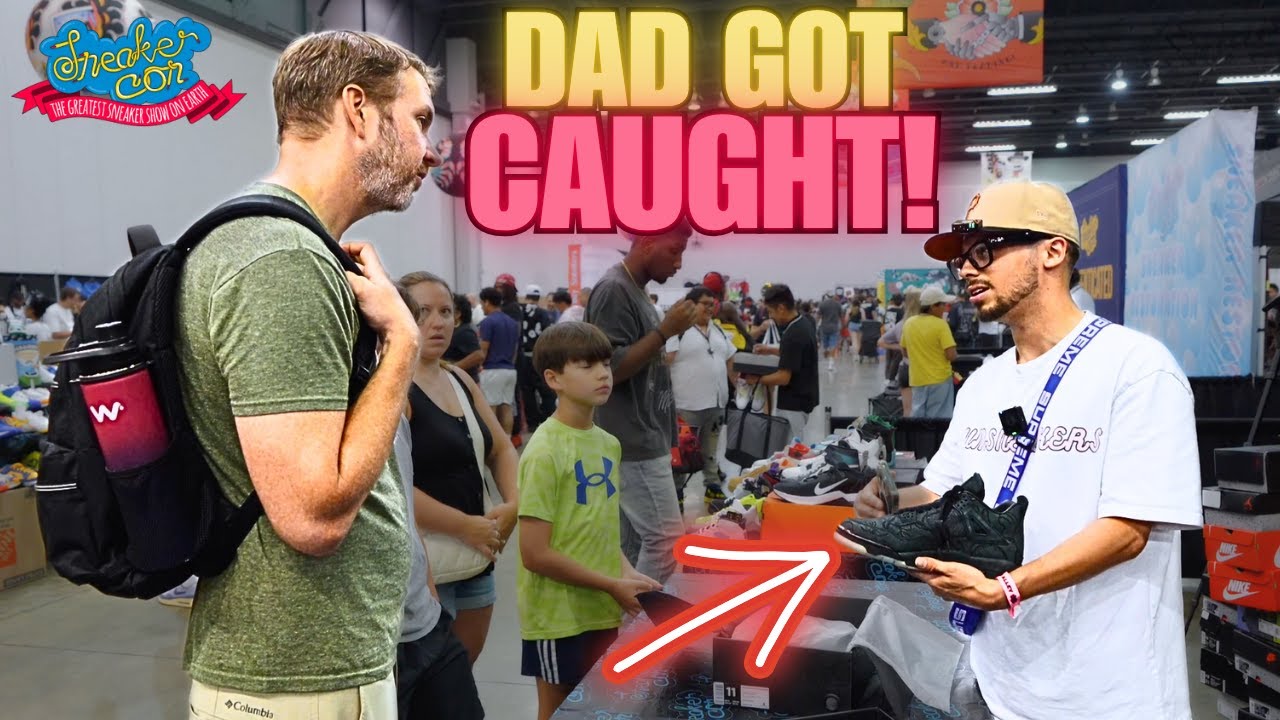 DAD TRIES TO SELL HIS SONS FAKE JORDANS AT SNEAKERCON!