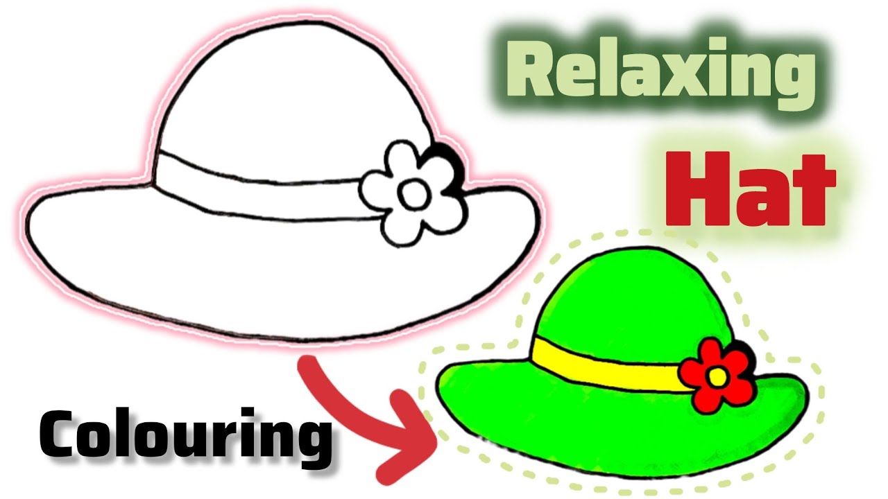 Relaxing Hat 👒 Coloring ❤ | a relaxing video | a satisfying video | satisfying art | ASMR | asmr 