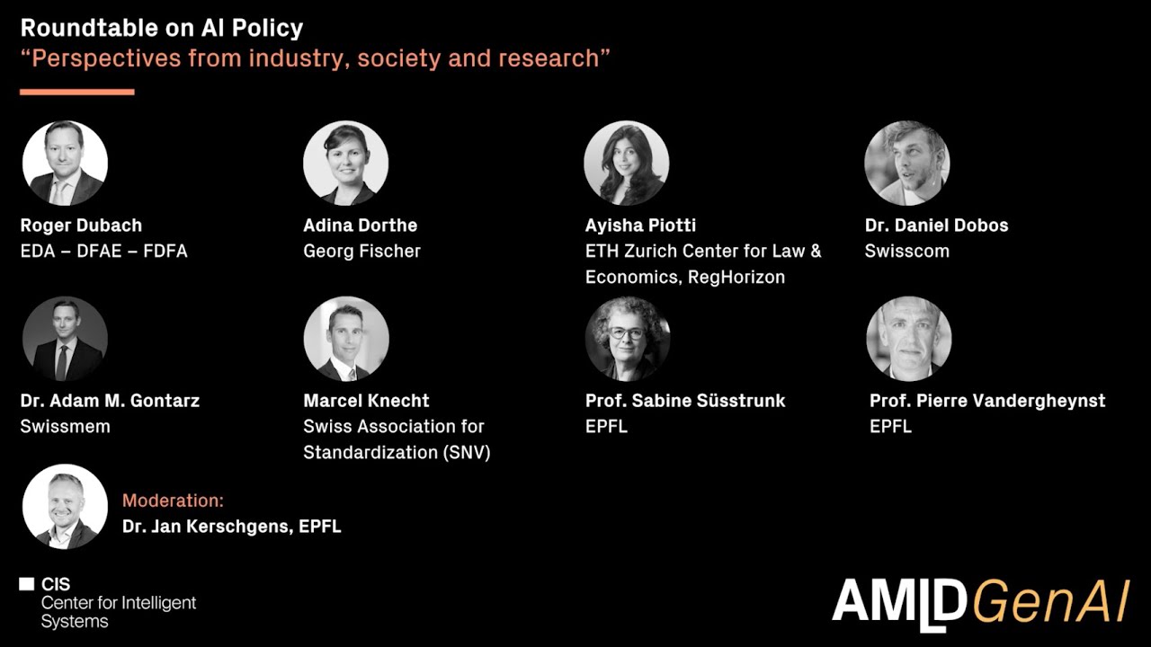 AMLD 2023 AI workshop round table, "Perspectives from industry, society and research", Aug 29, 2023