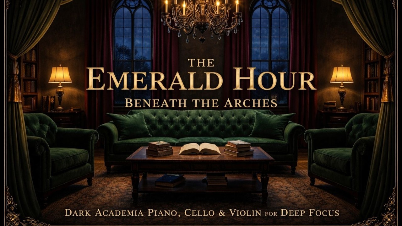 The Emerald Hour Beneath the Arches | Dark Academia Piano, Cello & Violin for Deep Focus