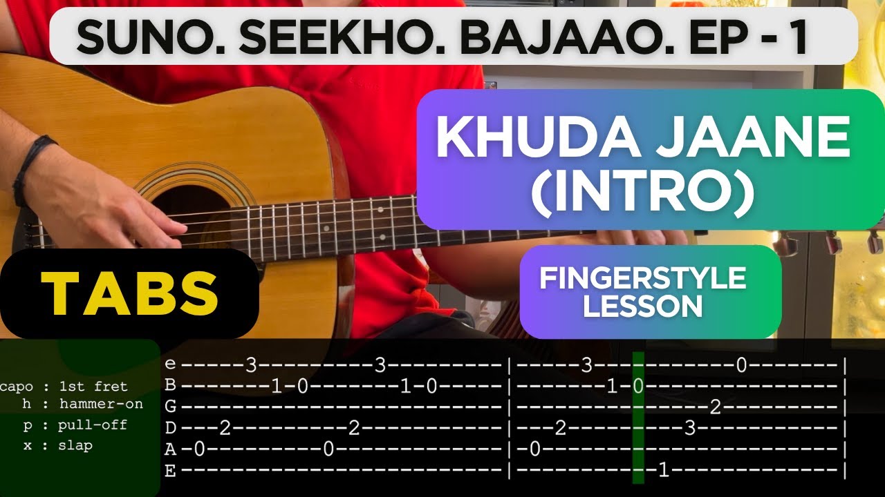 Khuda Jaane (Intro) | Suno Seekho Bajaao Ep - 1 | Fingerstyle  Tutorial and TABS
