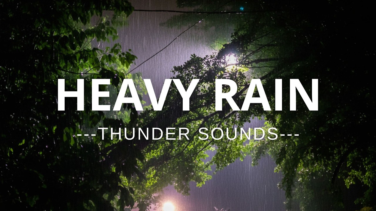 Heavy Rain and Thunder Sounds for Sleeping - Dark Screen | Peaceful Thunder Rain Deep Relax