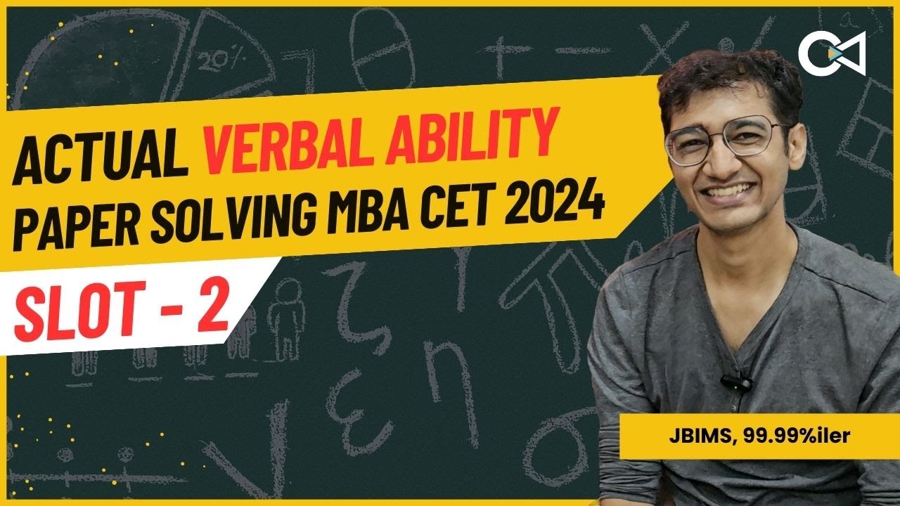 MBA CET 2024 Slot 2 VA Solving | JBIMS 99.99%iler | Crack Every Test