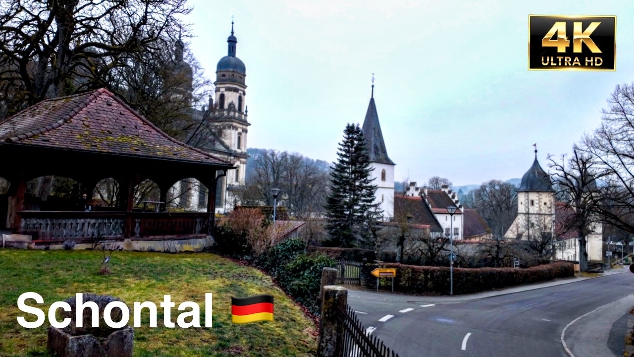 Germany Walking Tour 4K. Beautiful Schöntal Monastery 🇩🇪 ASMR