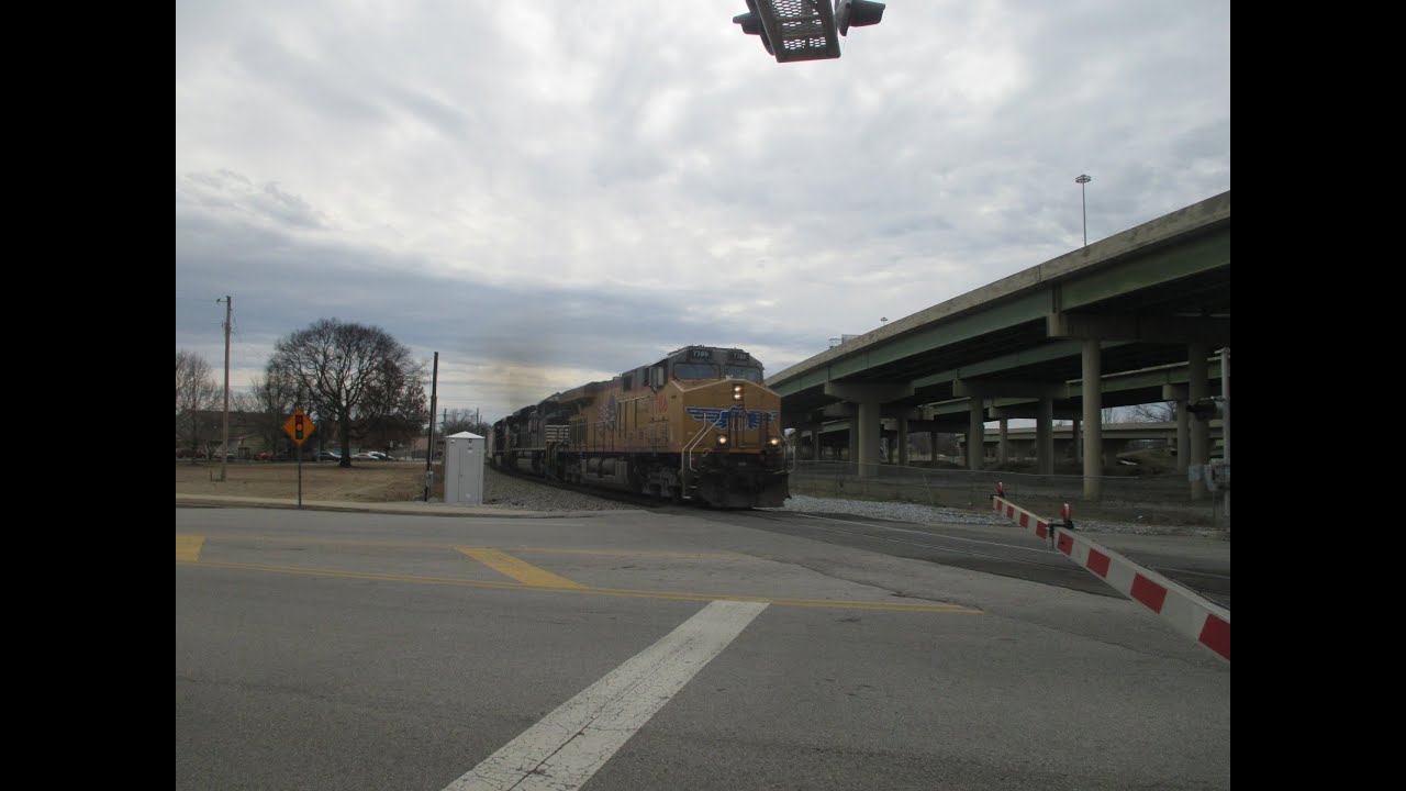 UP 7786, NS 1052, and NS 9629 pull a Mixed Freight Through Huntsville, AL