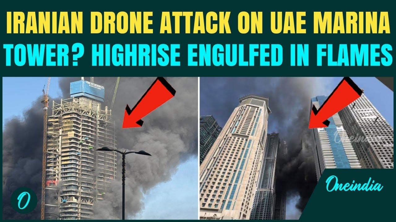 Иран снова бомбит башню Dubai Marina Tower? Масштабный пожар разрушает инфраструктуру ОАЭ.