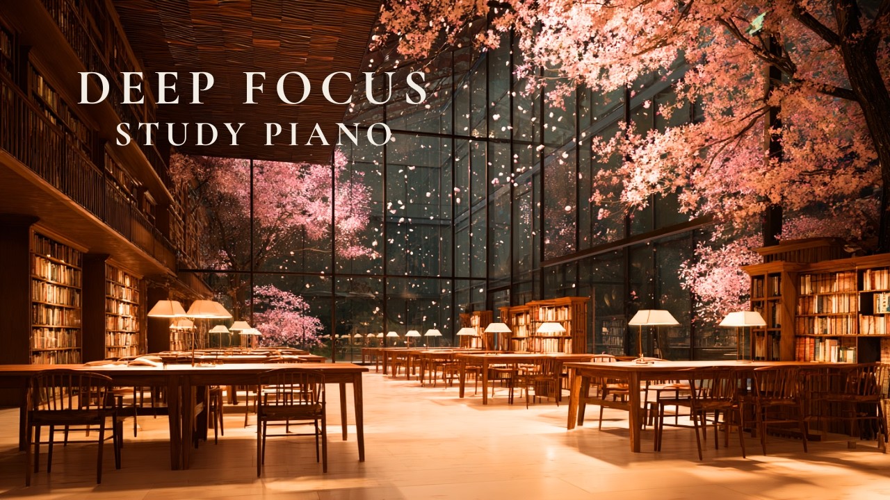 Deep Focus Piano for Study & Work – Quiet Spring Library | Starfall Library (3 Hours)