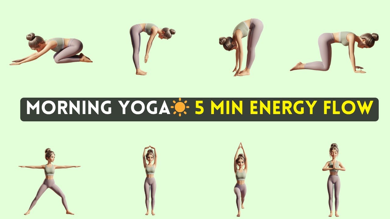 5-Minute Morning Yoga for Energy & Positivity 🌞 | Easy Yoga for Beginners to Start the Day Right