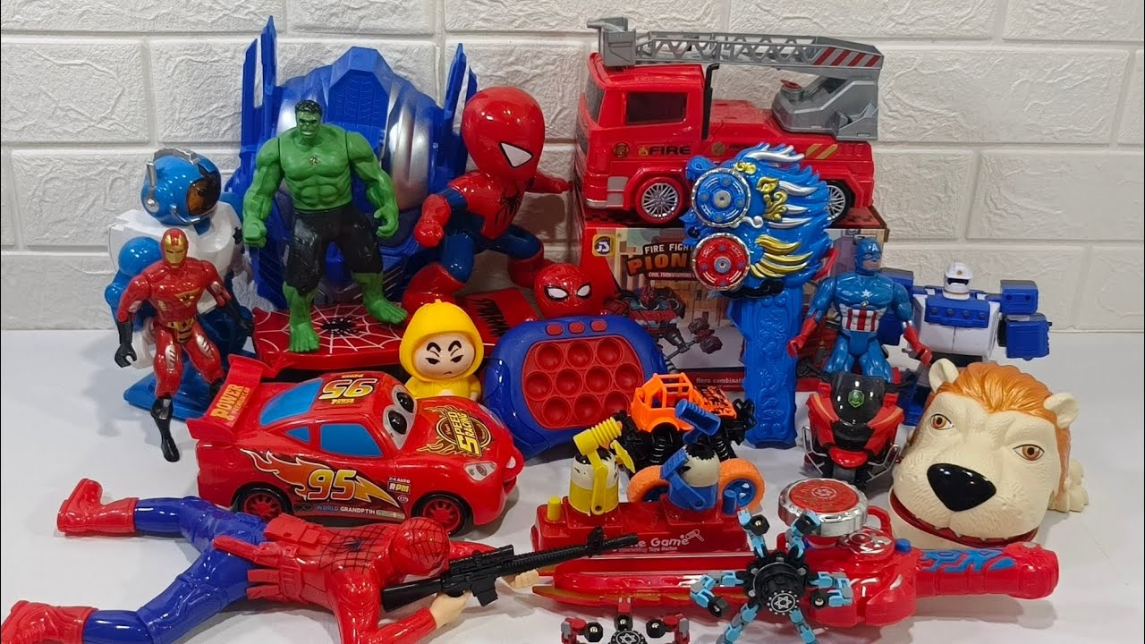 Fun Toys UNBOXING Spider-Man RESCUE AVENGER, Robot, Cars, Collection ASMR TOYS | Review Toys 16