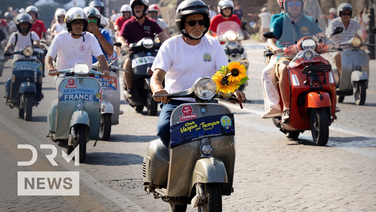 Thousands of Vespa Riders Parade Through Rome to Celebrate the Iconic Scooter's 80th Birthday | AC1B