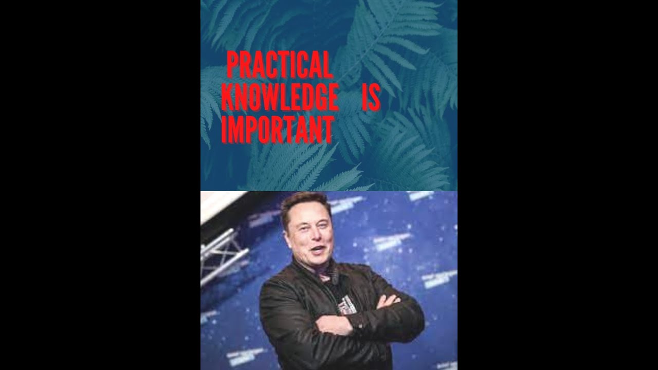 Practical Skills much more important than theory by ELON MUSK