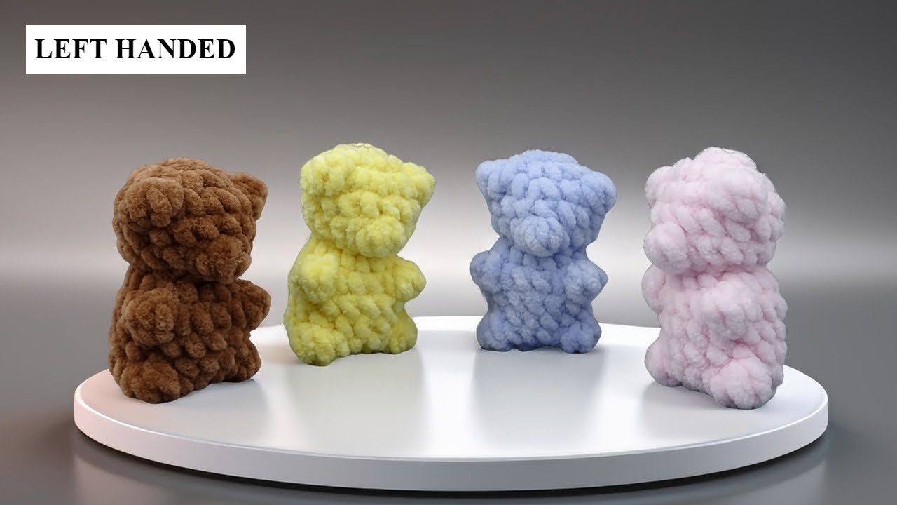 LEFT HANDED | How To Crochet No-Sew Gummy Bear | Crochet Keychain | Super Easy | Step By Step