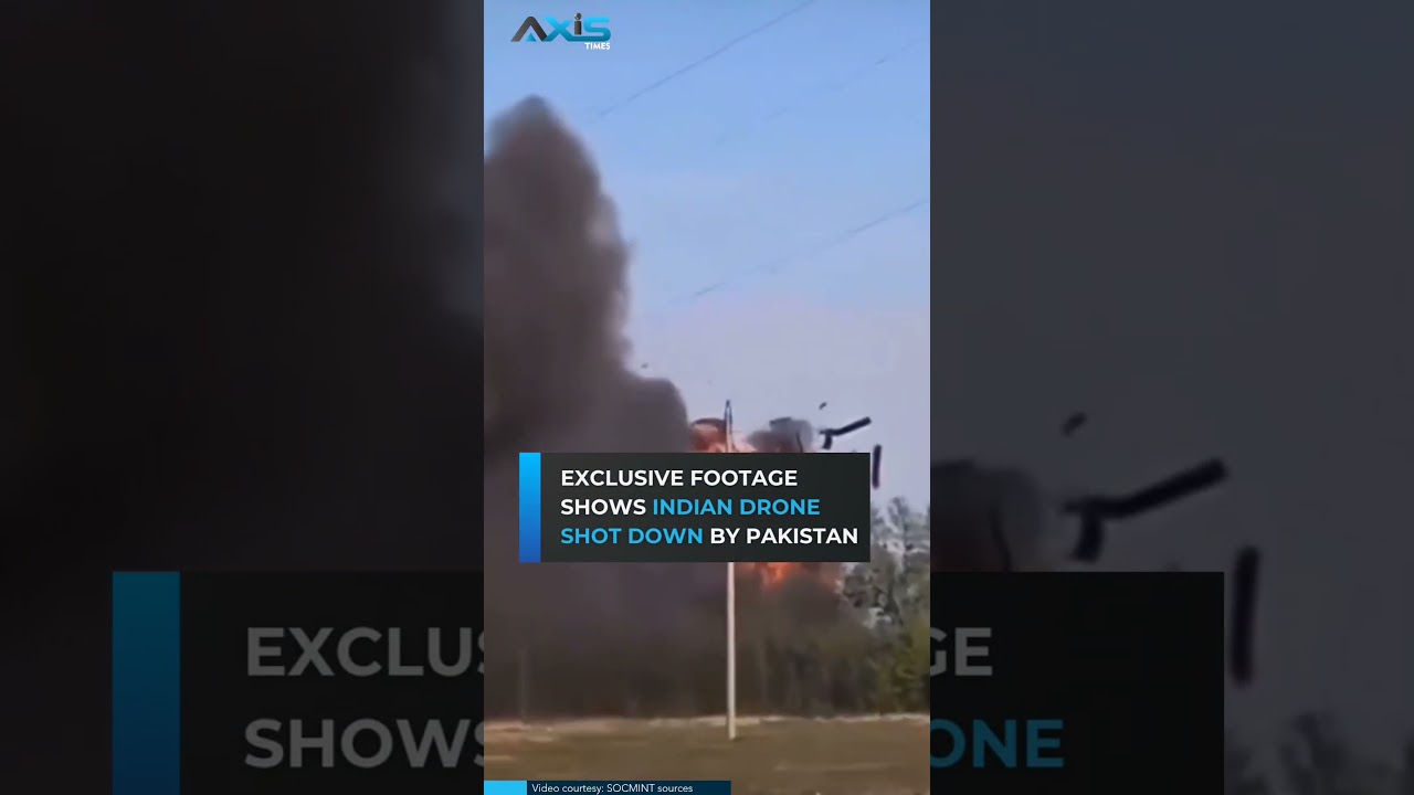 Exclusive Footage Shows Indian Drone IAI Harop Being Shot Down by Pakistani Forces