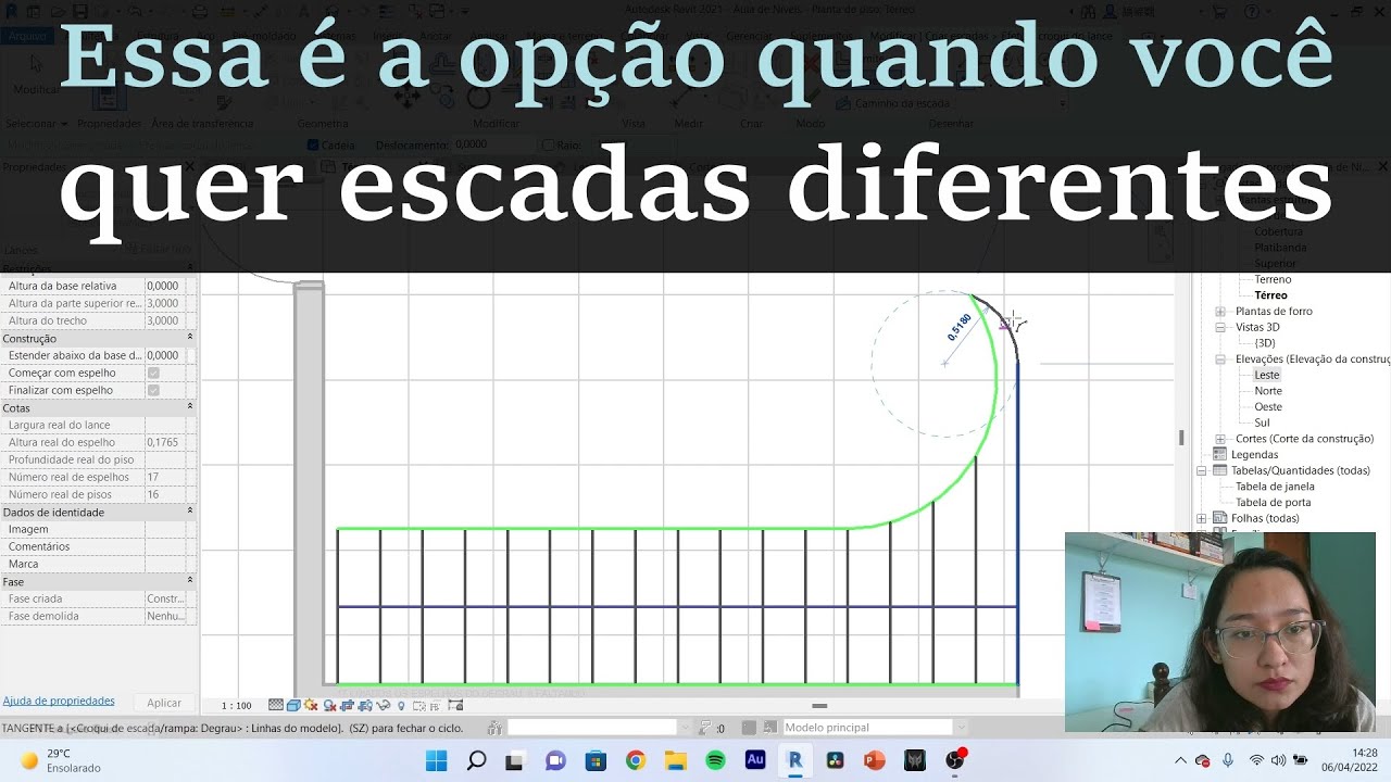 Como fazer escada por croqui no Revit