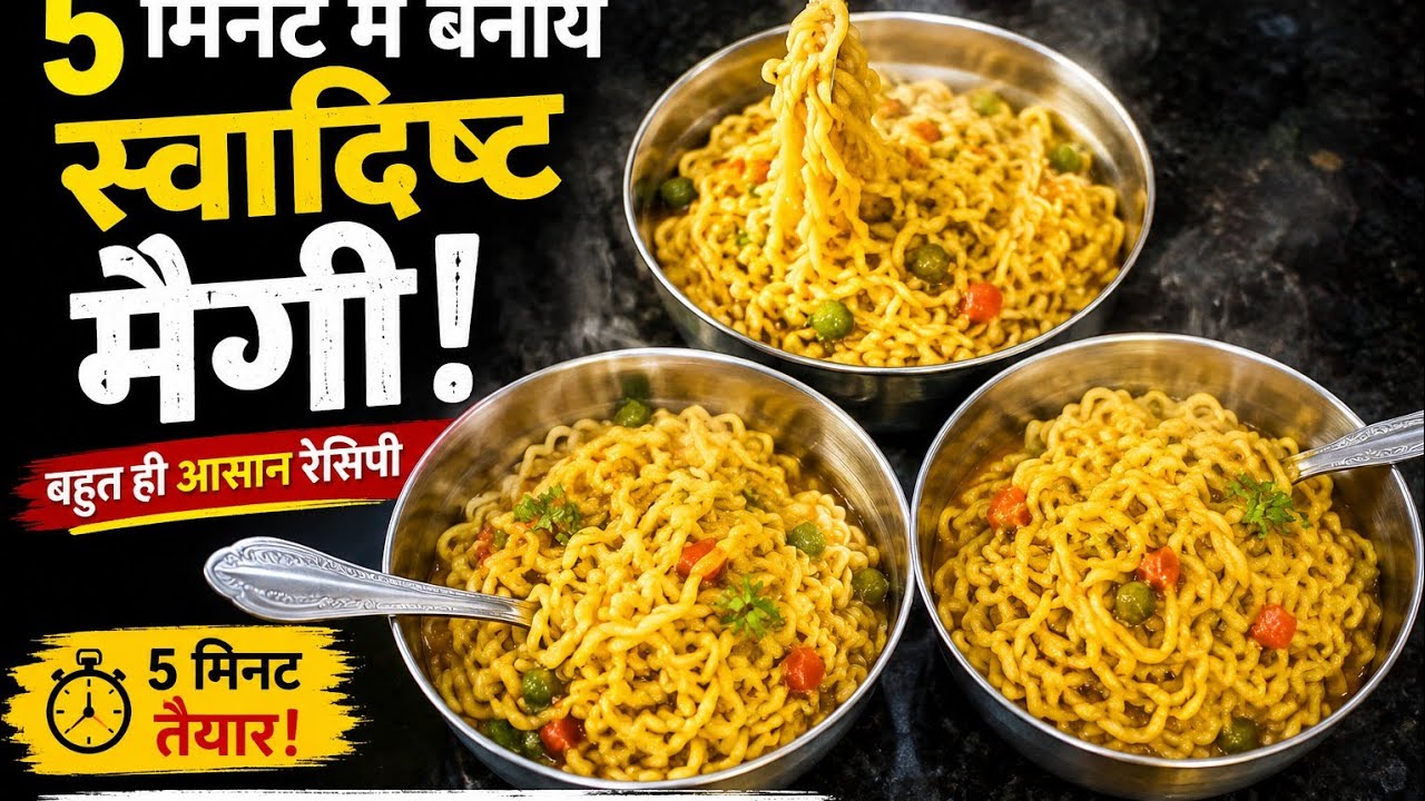 5 मिनट में बनाये स्वादिष्ट मैगी | Maggi Recipe | Easy Maggi Recipe 