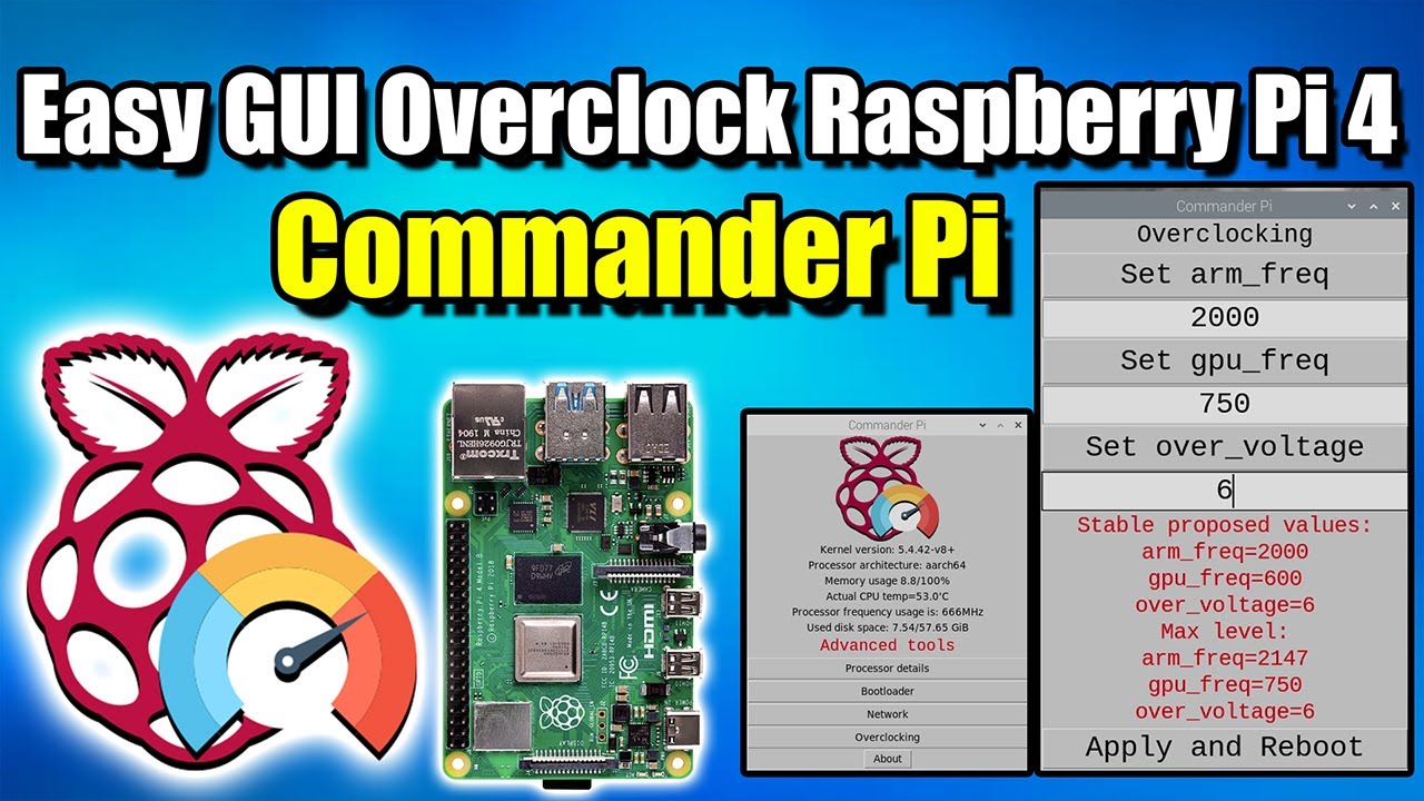 Easy GUI CPU & GPU Overclock For the Raspberry Pi 4 - How To Install Commander Pi