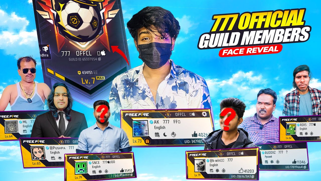 😱 777 OFFCL Guild Members FACE REVEAL🌚 | Full Entertainment😂🔥 Free Fire Telugu❤️