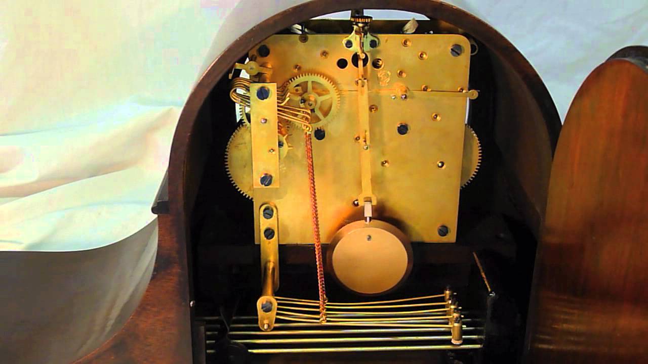Seth Thomas Antique Mantel Clock # 113 Movement - Westminster Chimes, Striking 11 O'Clock.mov