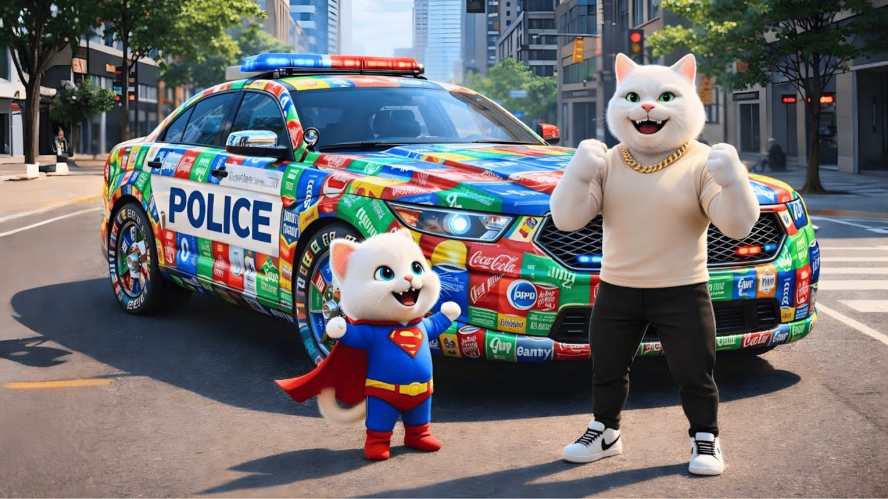 Police Car Made from Soda Cans Was Mocked — The Kitten Proved What No One Expected | AI Cat Story