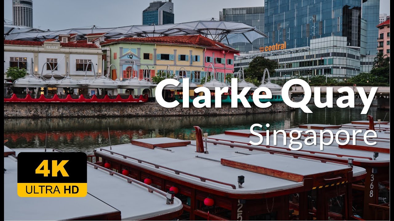 4K UHD Walking Tour - Clarke Quay and City Hall - 克拉码头 - 政府大厦