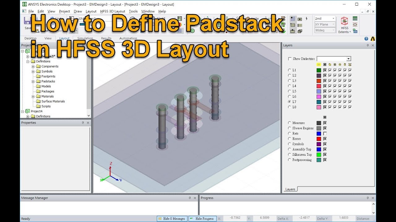 How to Define Padstack in HFSS 3D Layout