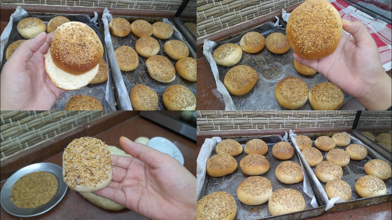 خبز الكيزر (عيش كيزر)بطريقة سهلة وطعم رووووعة احلي وأفضل من المطاعم خبز البرجر 