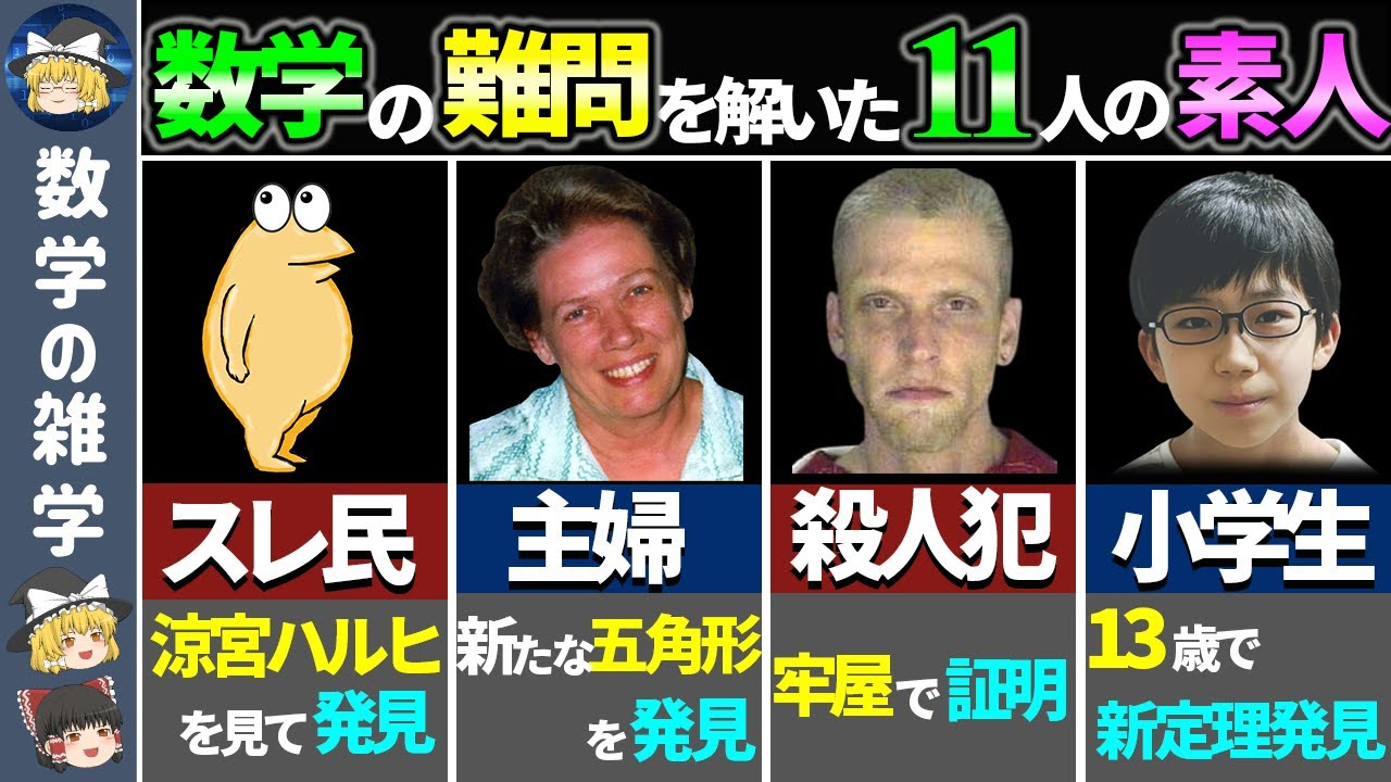 【総集編】数学者じゃないのに難問を証明した凄すぎる人11選【ゆっくり解説】