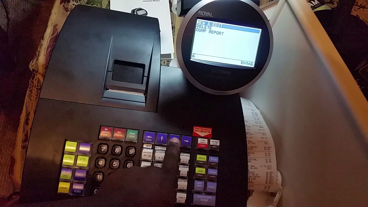 ROYAL ALPHA 1100ML CASH REGISTER, PLU, DAPERMENT PROGRAM AND TRAINING MODE