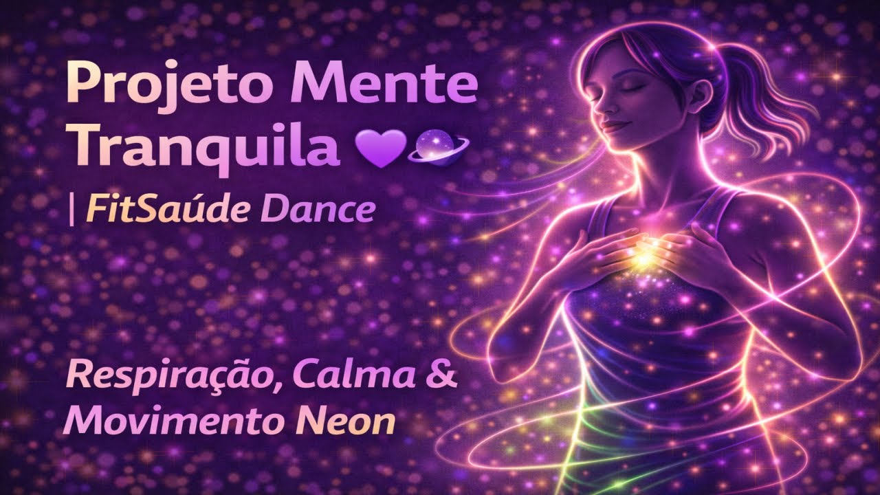 Projeto Mente Tranquila 💜🌌 | FitSaúde Dance — Respiração, Calma & Movimento Neon