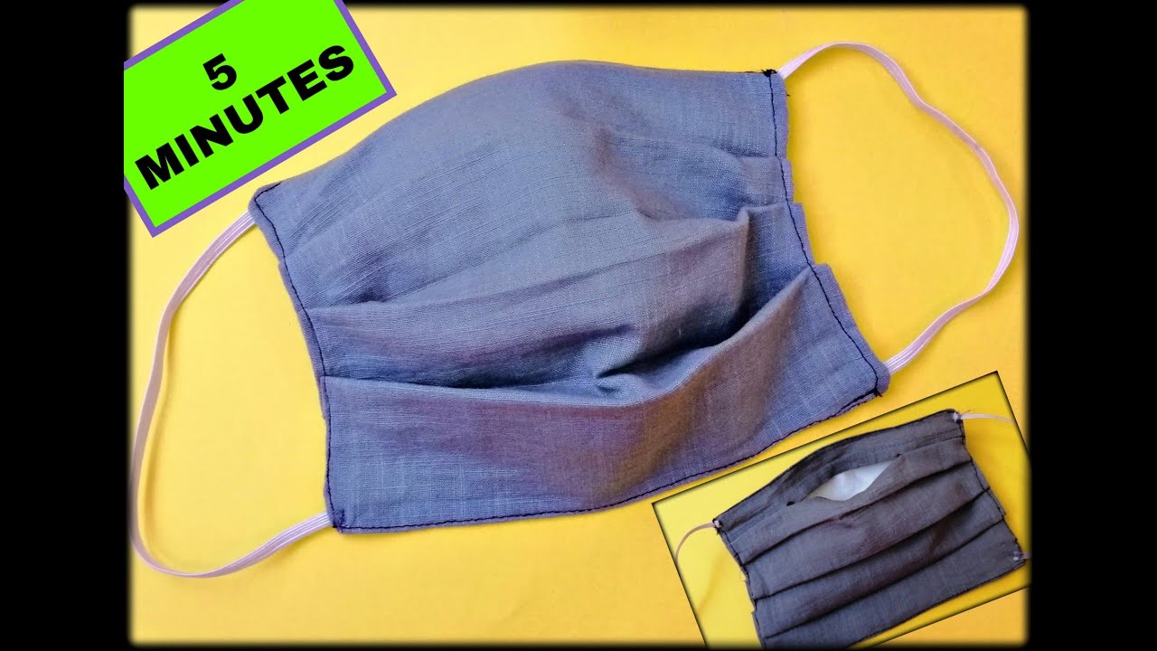 COMO HACER CUBREBOCAS |TAPABOCAS| MASCARILLAS DE TELA Con bolsillo para Filtro|BARBIJOS (5 MINUTOS)