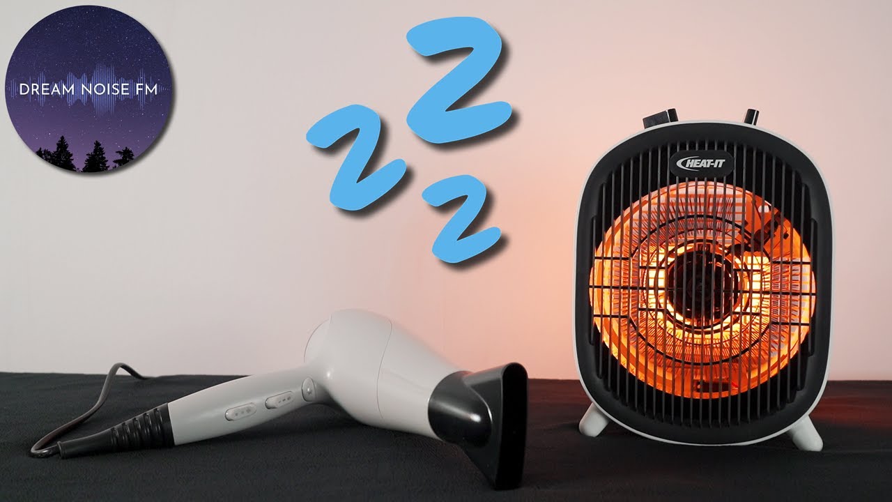 Fan heater and hair dryer sound for sleeping 😴 - Black Screen