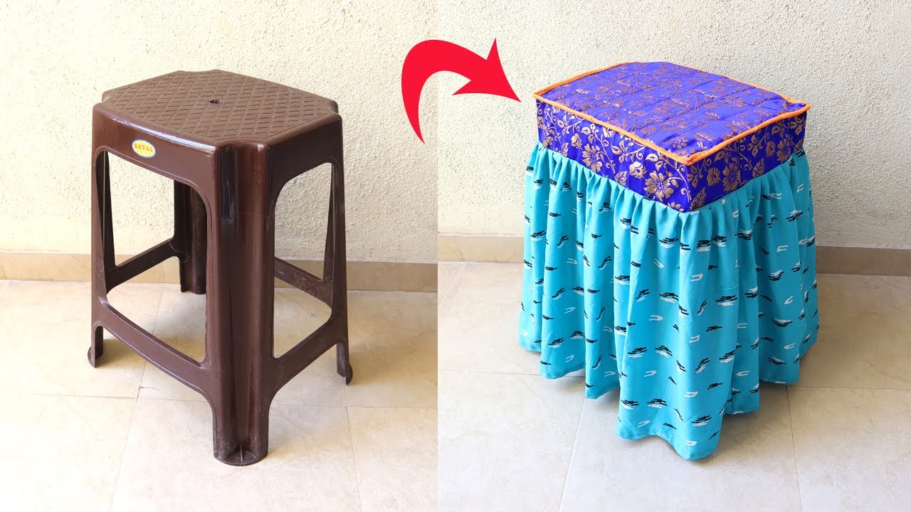 Make Useful Plastic Stool Cover from Waste Clothes l DIY Stool Cover l Sonali's Creations