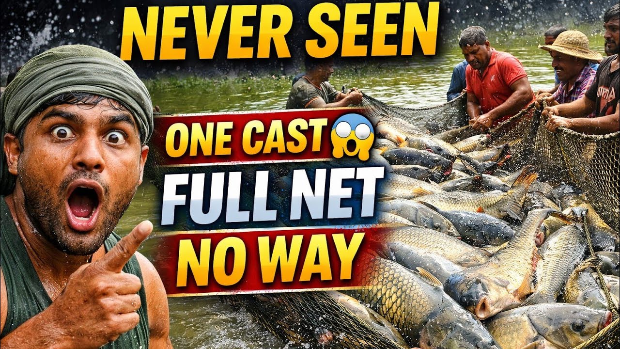   This Village Net Fishing Was INSANE | River Full of Giant Fish, Best net fishing in village river
