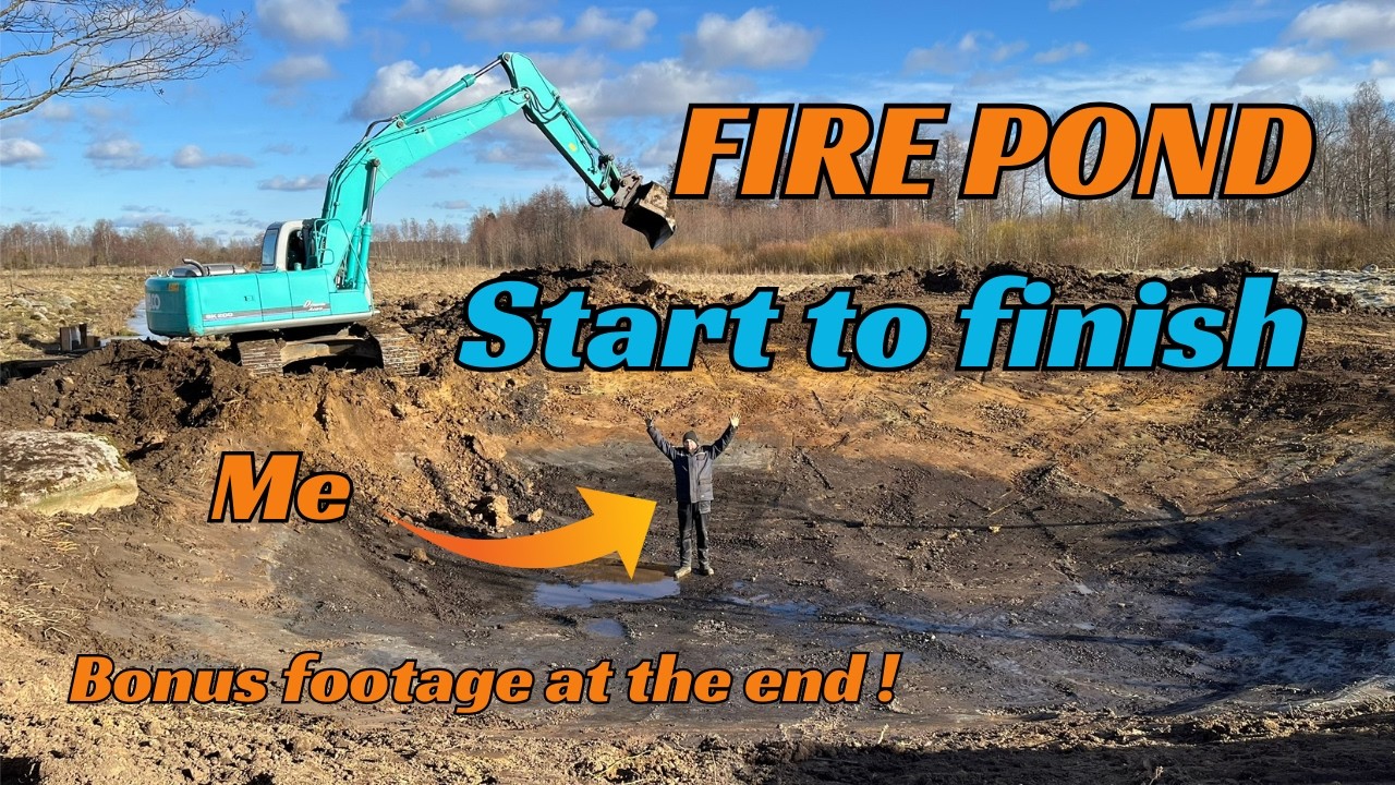 Digging new FIRE pond in just ONE DAY bonus footage at the end