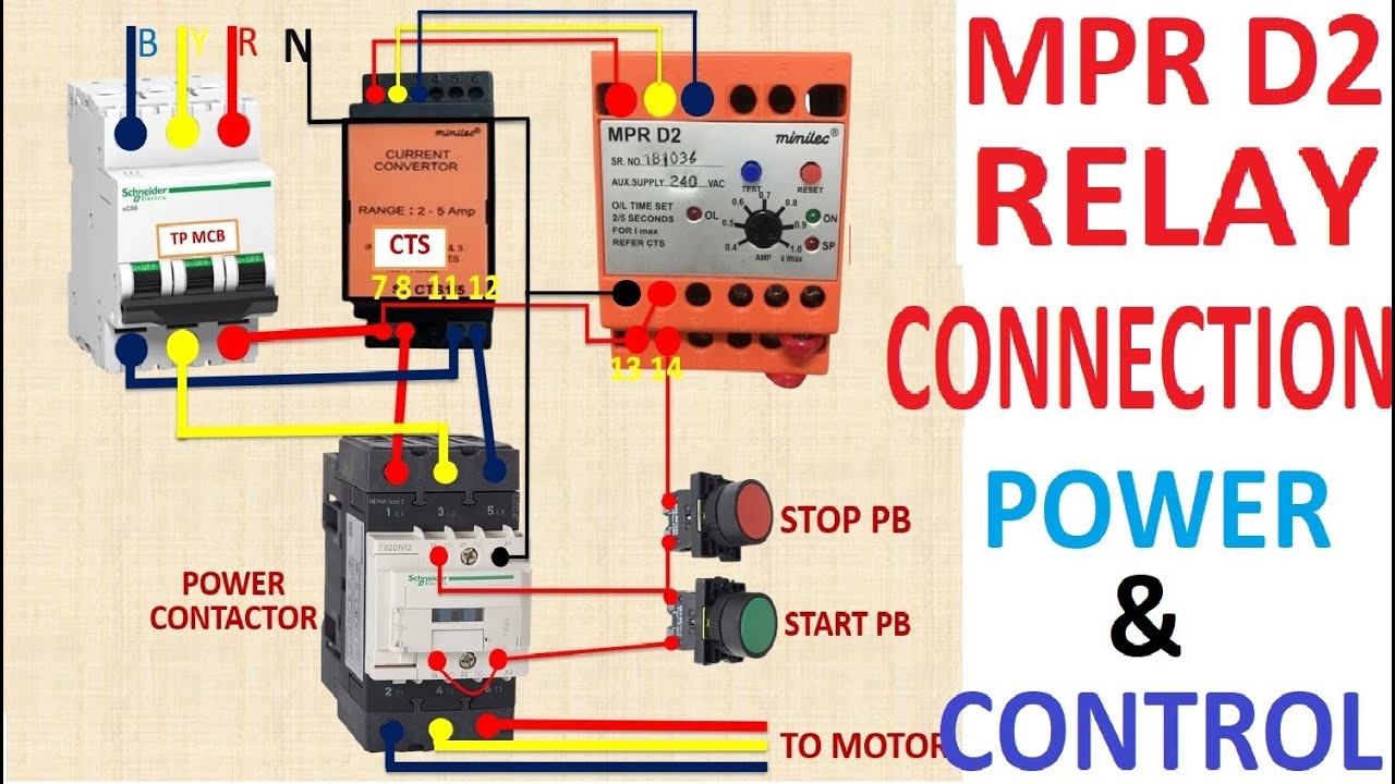 MPR D2 Relay Connection | Motor Protection Relay | Relay | Minilec.