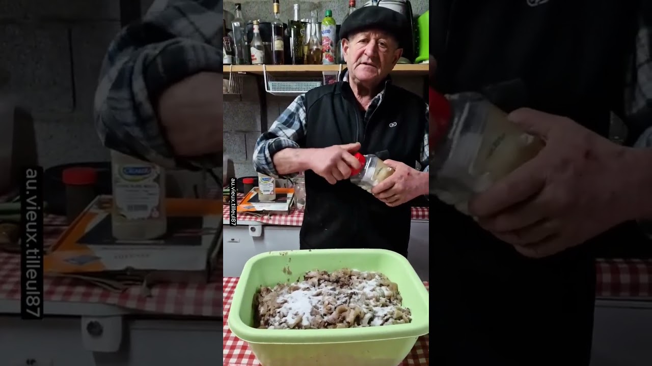 Jean Louis pr&eacute;pare le p&acirc;t&eacute; de t&ecirc;te