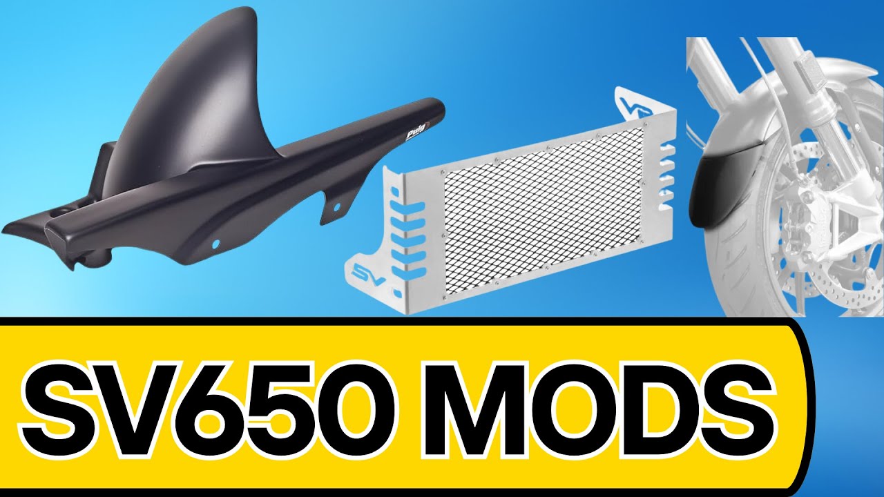 CHEAP, must have SV650 mods: rear tire hugger, front mudguard extension and radiator guard