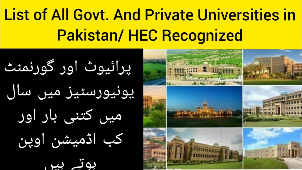 List of HEC Recognized Universities 2023/All Govt and Private Universities |Choose HEC Recognize Uni