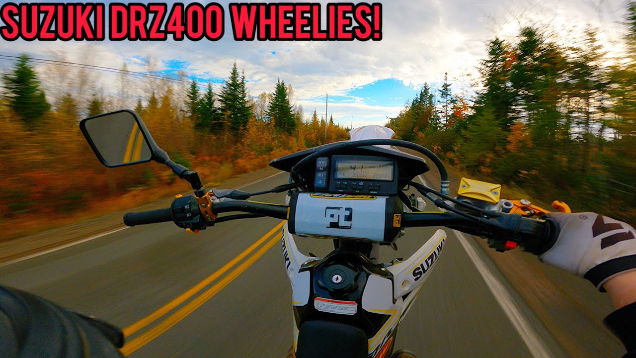 Suzuki DRZ400 wheelies 