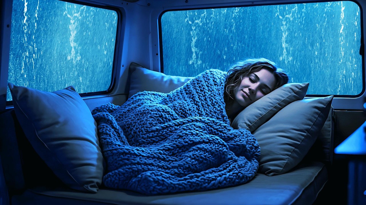 Rain Sounds for Sleep 🚗 Night Rain on Car Roof to Calm Your Mind and Sleep Deep Tonight