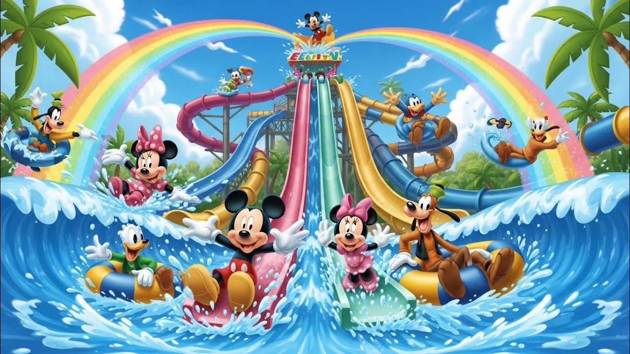 Mickey Mouse and Friends Colorful Water Park Adventure!