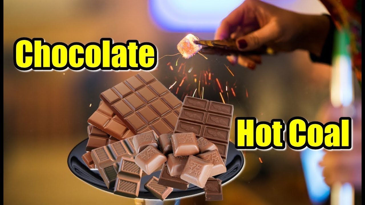 ★ HOT Glowing SHISHA COAL vs CHOKOLATE. Experiment candy. Amazing 1000 Degree ★