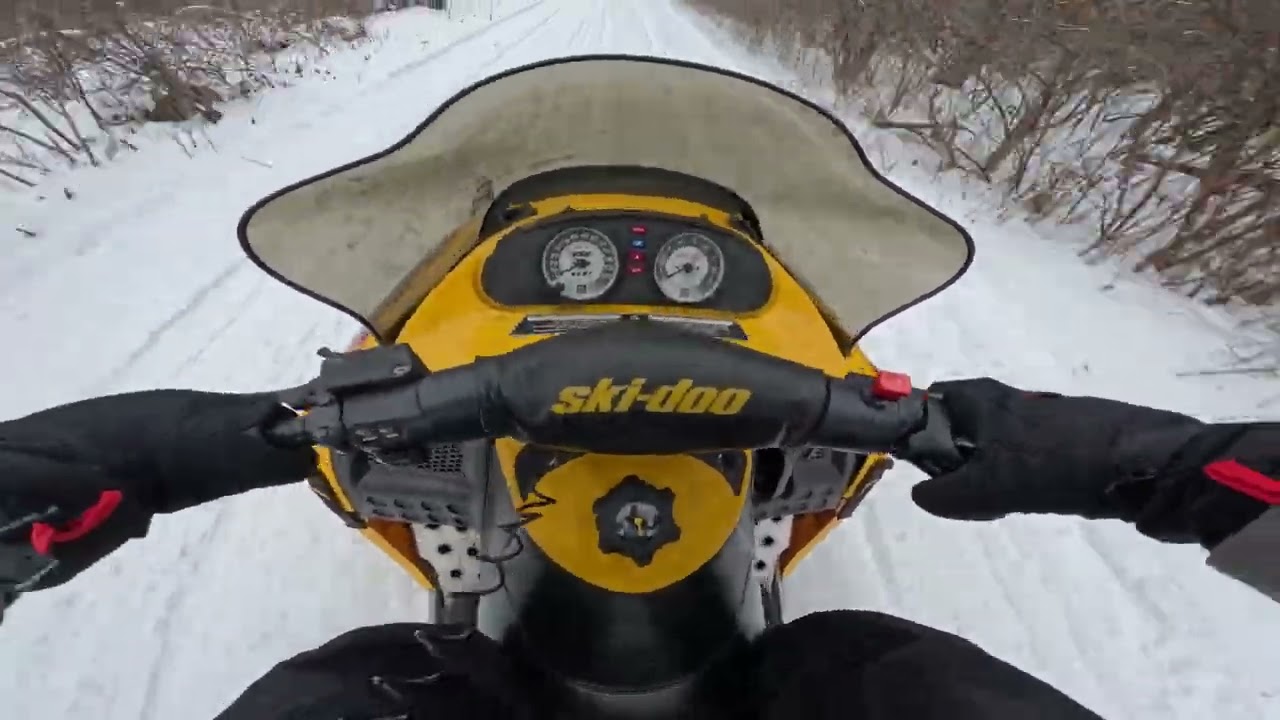 First Time Trail Riding an OLD 2 Stroke Snowmobile! FAST