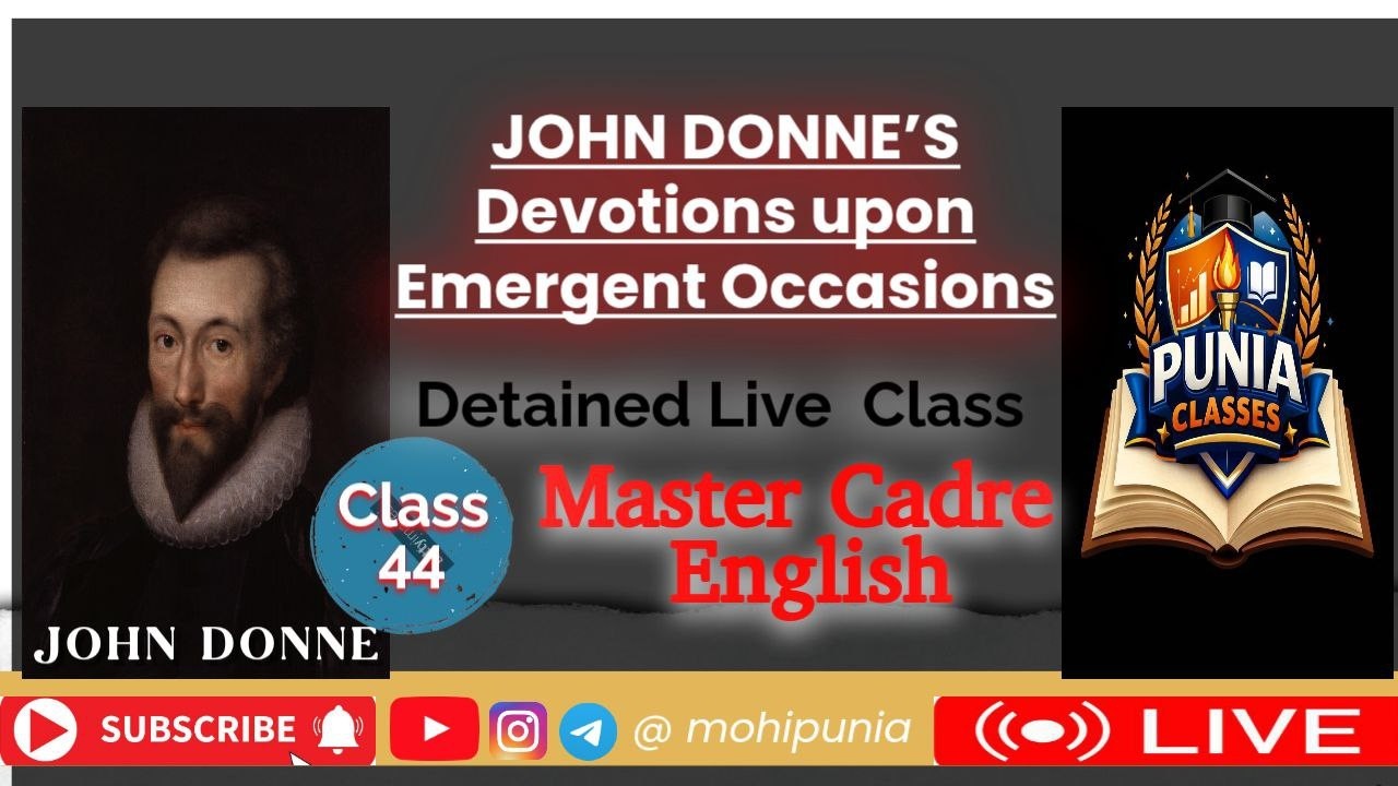 Devotions upon Emergent Occasions #johndonne | LIVE CLASS 44 | Master Cadre English