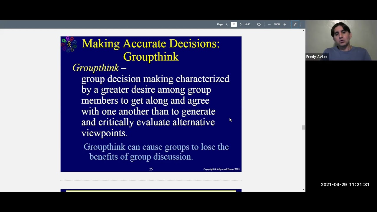 Social Psychology Chapter 11 (Groups) Lecture Part 2